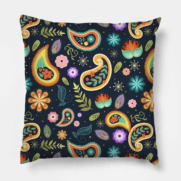 Colorful Paisley Pillow by colors