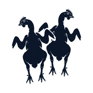 monochrome silhouette illustration of hens T-Shirt