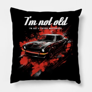 Vintage Tribute to Classic Muscle Cars Pillow