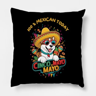 American Akita Dog Cinco de Mayo Pillow