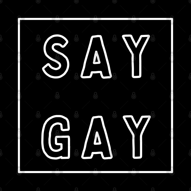 Say Gay Black Square by Caring is Cool