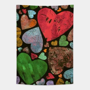 Hearty heart (red on black) Tapestry