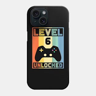 Kids Level 6 Unlocked Video Gamer 5th Birthday Gaming Phone Case