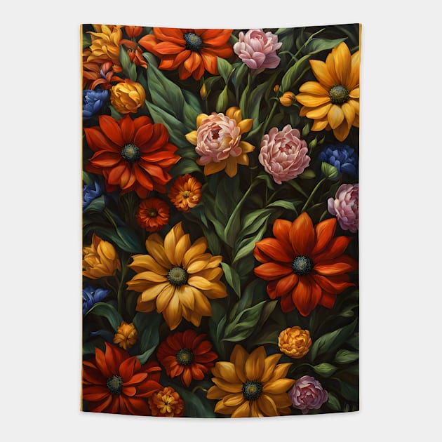 Floral Symphony: Blooms in Harmony Tapestry by AlexBRD