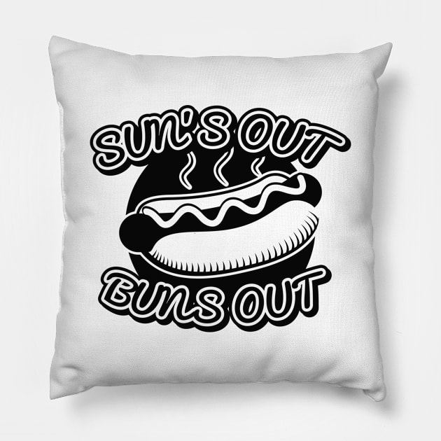 Sun’s Out Buns Out Pillow by LuckyFoxDesigns