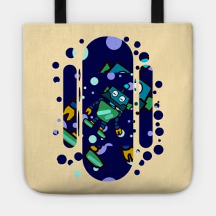 Chill robots art dot Tote