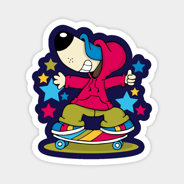 Skating dog Magnet by JoanaJuheLaju1