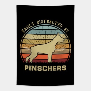Easily Distracted By Pinschers Tapestry