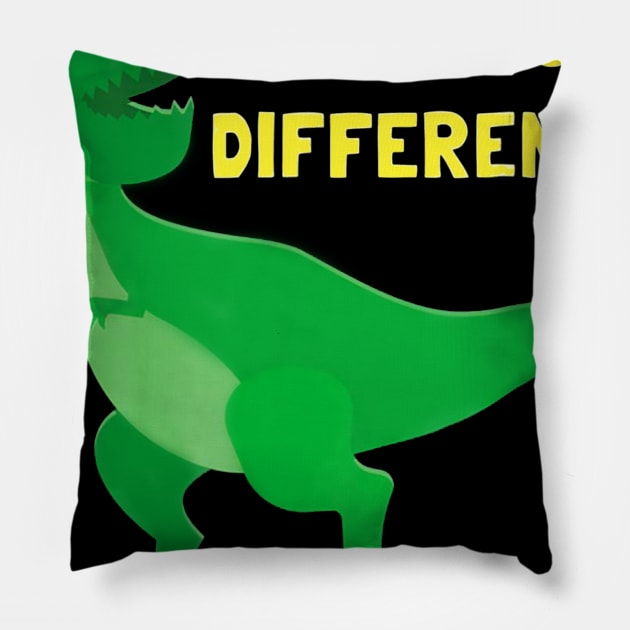 Autism Awareness Shirt Kids Women Men Dinosaur Puzzle Piece Pillow by Danielsmfbb