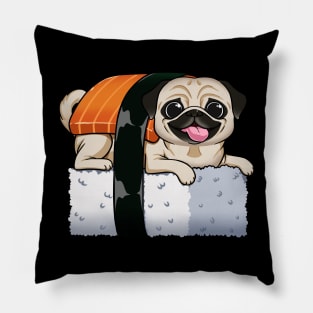 Pug-sushi Love: A Match Made in Deliciousness Pillow
