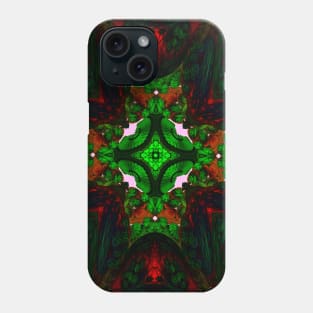 Kaleidoscope symbol of nature in the form of a cross. Aesthetic print Phone Case