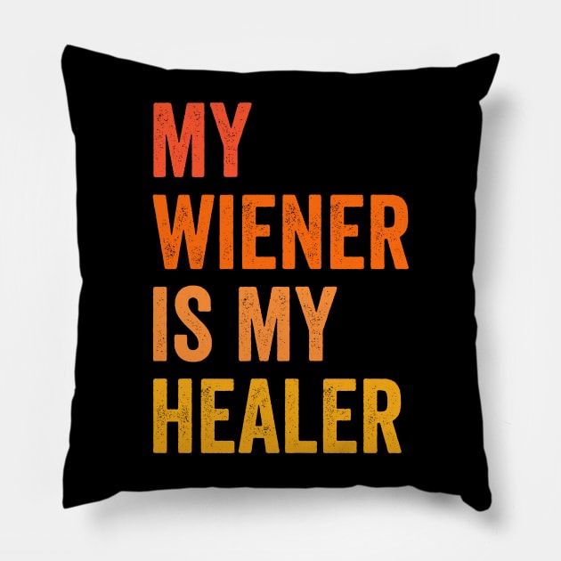 wiener dog dachshund Pillow by Pharmacy Tech Gifts