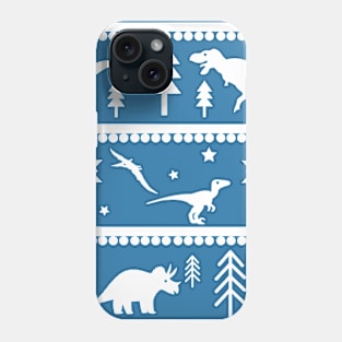 Another Dinosaur Fair Isle Pattern (Blue) Phone Case