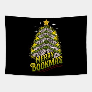 Merry Bookmas. Ugly Christmas Tree. Tapestry