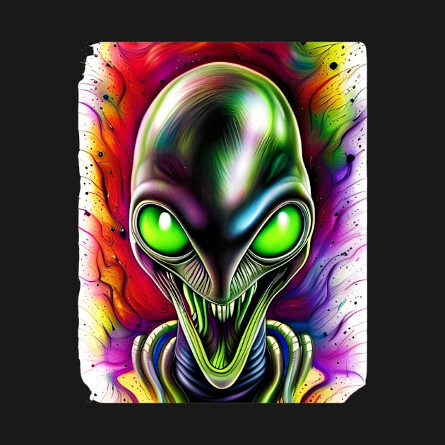 Colorful Alien Funny UFO by NKorn