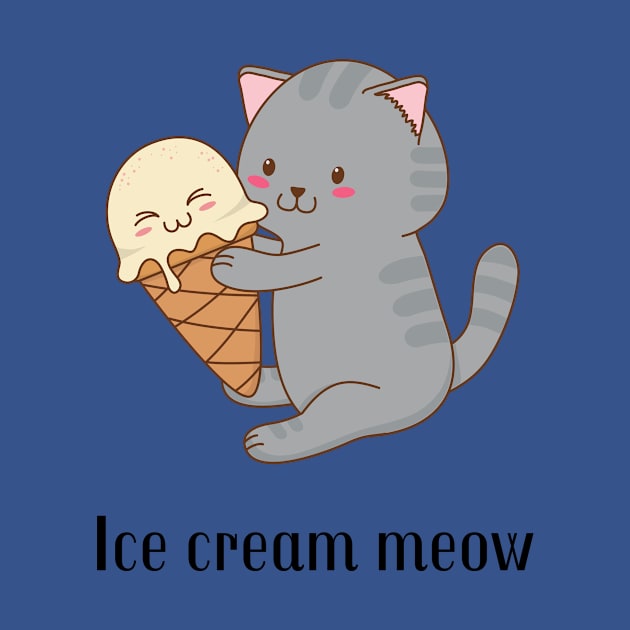 Ice Cream Meow Cute Ice cream pun by Butterfly Lane