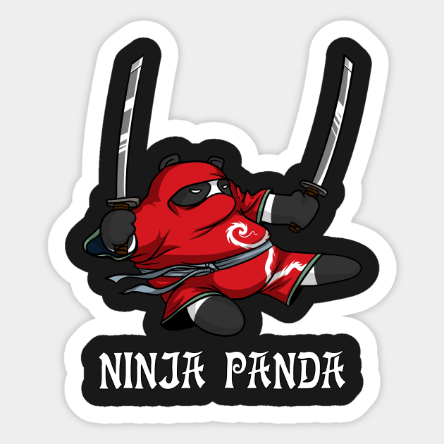Ninja Panda Bear Funny Fantasy Cartoon Samurai - Ninja Panda - Sticker | TeePublic Ninja Panda Bear Funny Fantasy Cartoon Samurai - Ninja Panda - Sticker | TeePublic