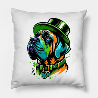 Spanish Mastiff Celebrates St Patrick's Day in Style Pillow