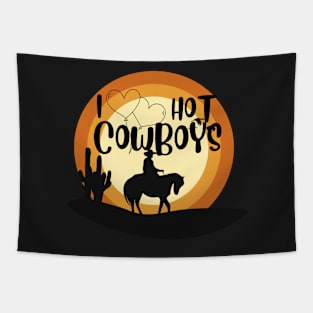 I Love Hot Cowboys   - Classic Vintage Summer Tapestry