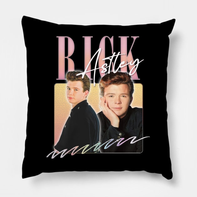 Rick Astley 80s Retro Fan Design Pillow by DankFutura