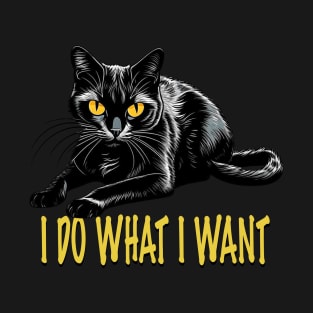 Black Cat I do What I Want T-Shirt