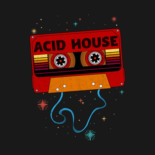 Acid House / Retro Vintage Cassette Tape / Music Fanart by EliseOB