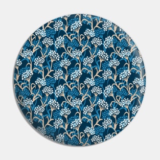 Blue Flower Drawing Pattern Pin