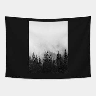 Forest, Trees, scandinavian, Black and white, Nature print Tapestry