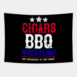 Cigars BBQ Wrestling Tapestry