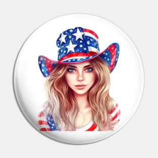 4th of July Girl #5 Pin