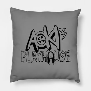 AOKI PLAYHOUSE - EDM rare cartoon edition black Pillow