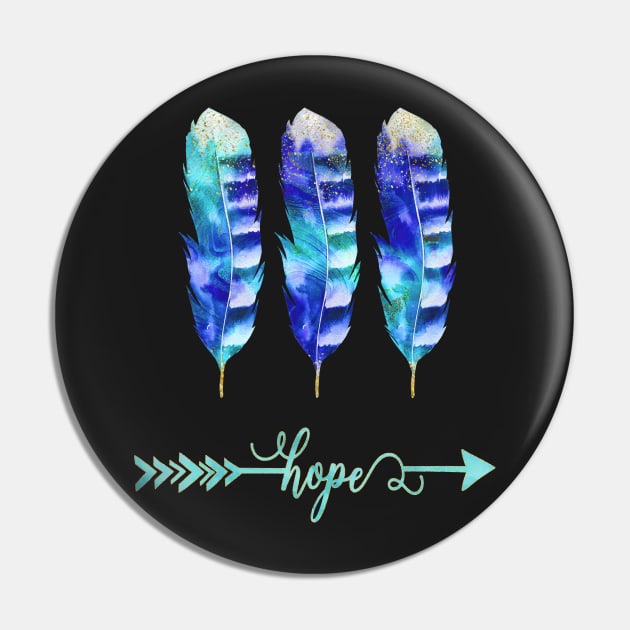 feather blue hope Pin by LebensART