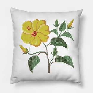 Hawaii State Flower Yellow Hibiscus Pillow