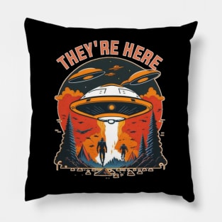 I believe UFO and aliens are here Pillow