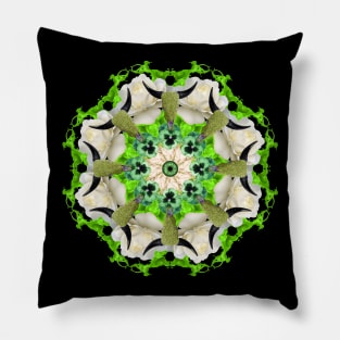 green cows mandala Pillow