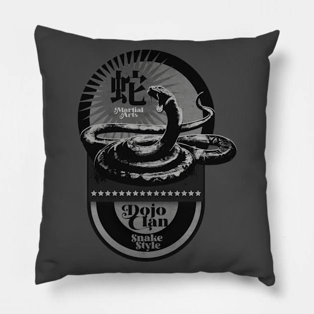 Snake Dojo Dark Version Pillow by CTShirts