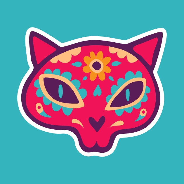 Day of the Dead Sugar Skull Cat by SLAG_Creative