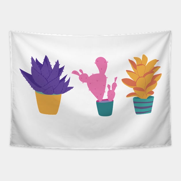 Cute colorful Succulents Print pattern Tapestry by Feminist Vibes