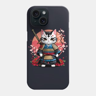 Japanese Samurai Cat Tattoo, Kawaii Ninja Cat Phone Case