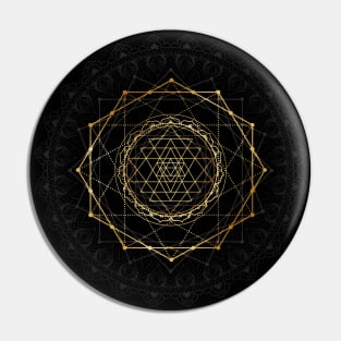 Golden sacred yantra Pin