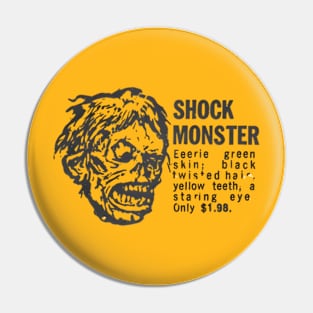 Shock Monster 1960s Horror Mask Pin