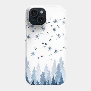 Pine trees in snowfall Phone Case