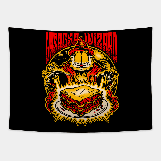 Lasagna Wizard v2 Tapestry by demonigote