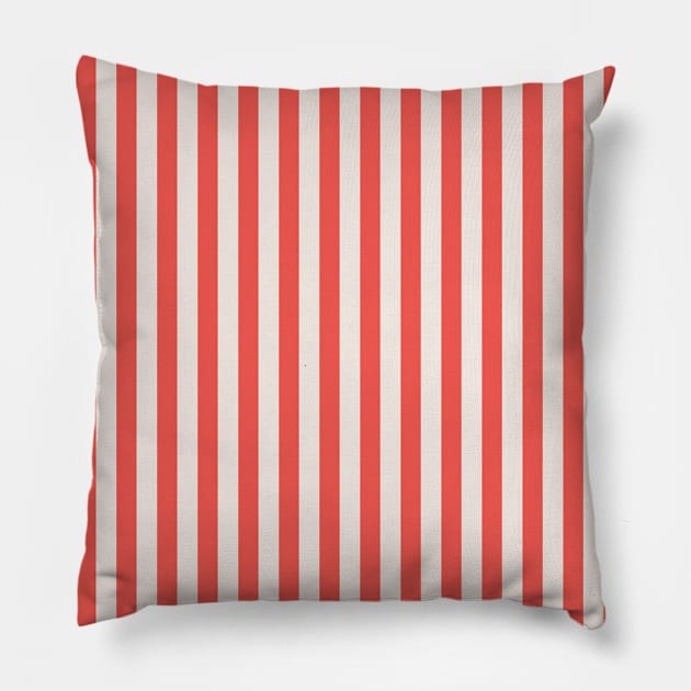 Red and Pink Stripes Vertical Pillow by Sandra Hutter Designs