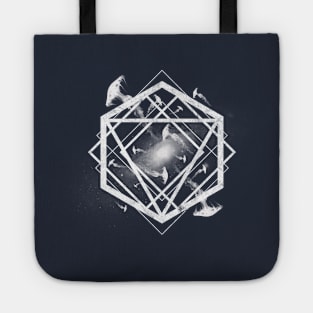 Geometric Outer Space Jelly Fish - Geo Jellys (white) Design by RAD! Tote