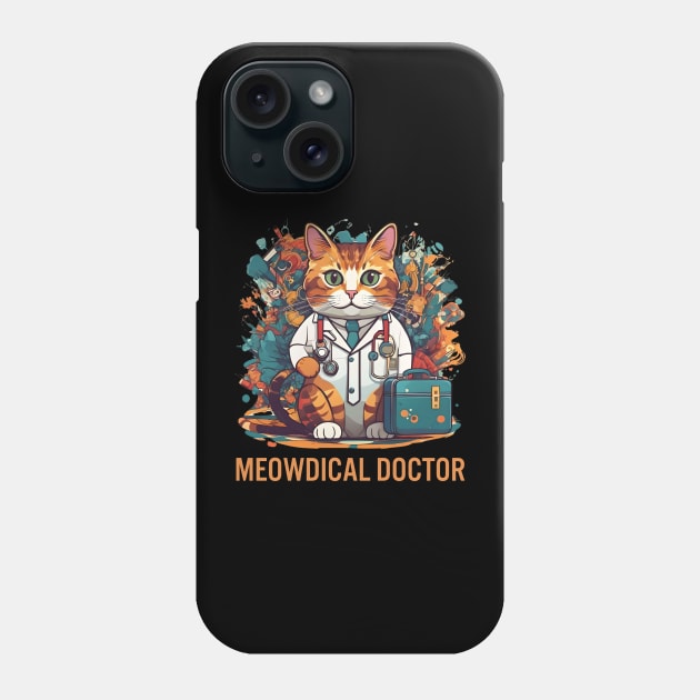 Funny Cat Meowdical Doctor Medical nursing Design Phone Case by click2print