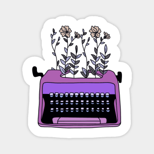 Floral vintage typewriter design Magnet