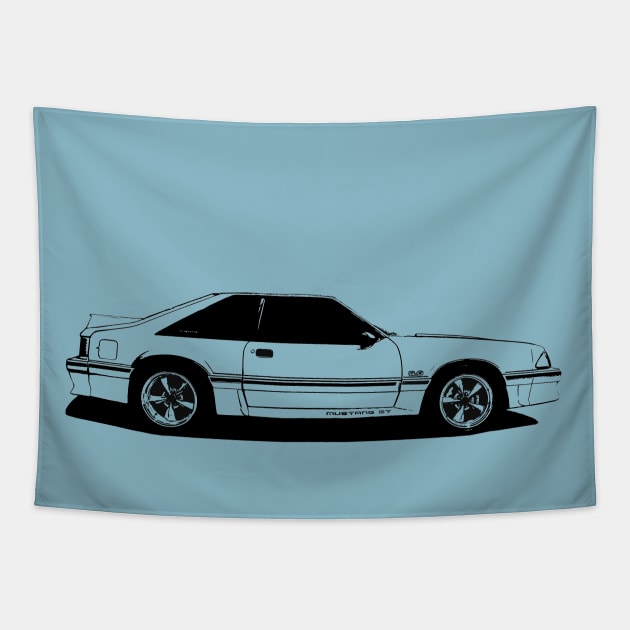 Ford Mustang GT (fox body) Tapestry by mal_photography