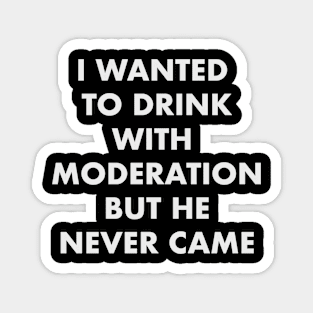 I Wanted To Drink With Moderation But He Never Came Magnet