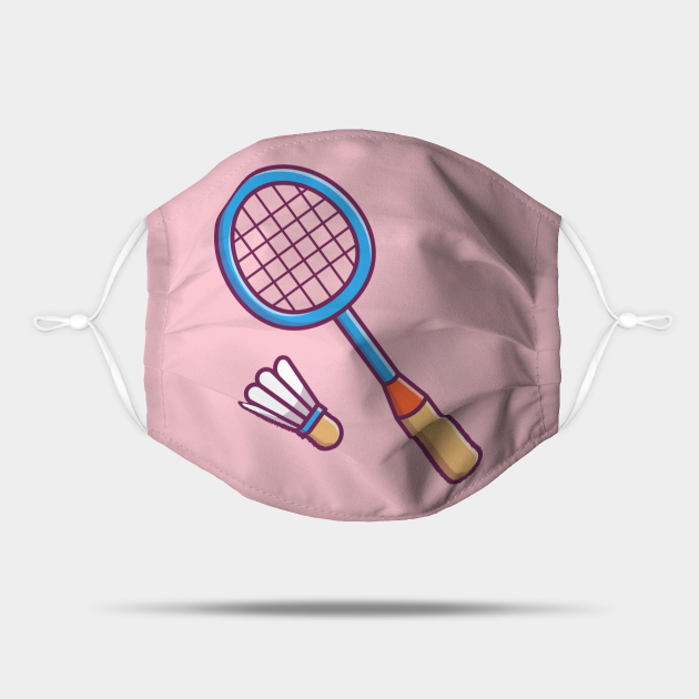 Racket And Shuttlecock Cartoon - Badminton - Mask | TeePublic Racket And Shuttlecock Cartoon - Badminton - Mask | TeePublic